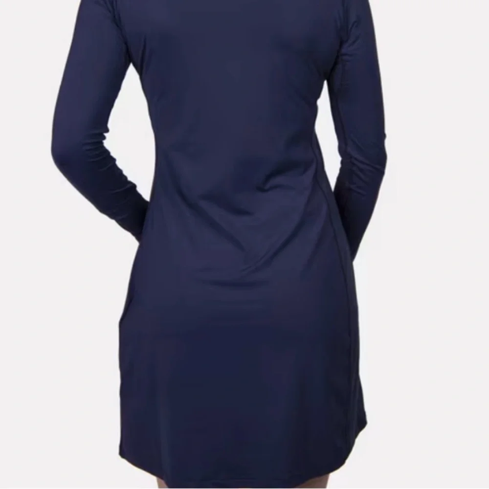 KJUS Scotscraig Women’s Navy Long Sleeve Polo Golf Dress NWT 38/Med - Picture 2 of 11